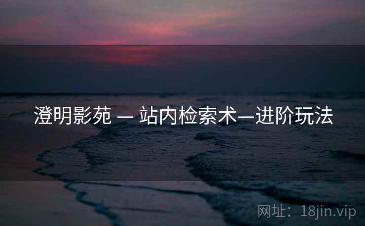 澄明影苑 — 站内检索术—进阶玩法