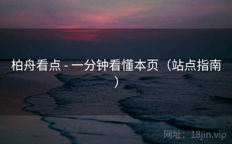 柏舟看点 - 一分钟看懂本页（站点指南）
